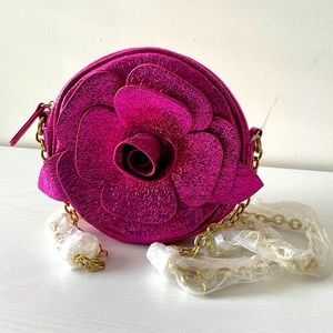 NWOT Betsey Johnson Glitter Rosette Crossbody